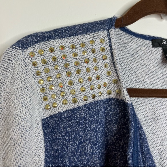 Style & Co Open front Casual Blazer Jacket Women’s Petite XL Gold Stud Details - Picture 2 of 9